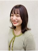 ナチュラル外ハネボブ×カシスブラウン