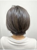 大人かわいい小顔前下がり丸みショートボブ