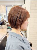 20代30代40代オレンジベージュショート ke019