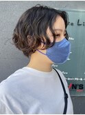 ショートボブ/癖毛/パーマ/ナチュラルカラー/高松