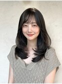 レイヤーカット　小顔カット　ミディアム