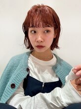 メルト 京橋店(melt) #オレンジカラー　#ぱつっとボブ　＃ニュアンスカール