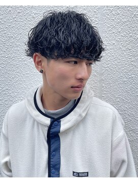 フリーク バーバーショップ 都島店(FREAK BARBER SHOP) モテ波巻きパーマツーブロックマッシュ