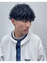 フリーク バーバーショップ 都島店(FREAK BARBER SHOP) モテ波巻きパーマツーブロックマッシュ