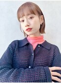 say.黒髪ボブルフネビージュ小顔ワンレンピンクベージュアッシュ