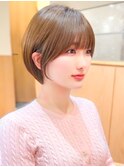 ナチュラルボブ前髪ありイメチェン20代30代40代50代ショートボブ