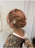 編み込みヘアセット
