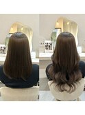 ミディアムからサラツヤロングに＊最高級人毛シールエクステ80本