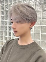 メンズミルクティーベージュコンマヘアアッシュグレージュカラー