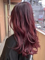 ボコカ(bococa)&nbsp;【Vicky指名】チェリーレッドブリーチカラーレイヤーカット