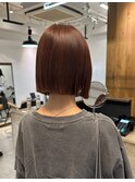 乾かすだけでキマる髪/ナチュラルブラウン切りっぱなしボブ
