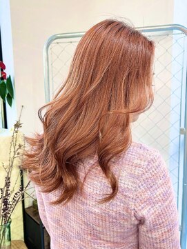 リル 溝の口(LiL) オレンジベージュ/溝の口/ブリーチ/ダブルカラー/レイヤーカット