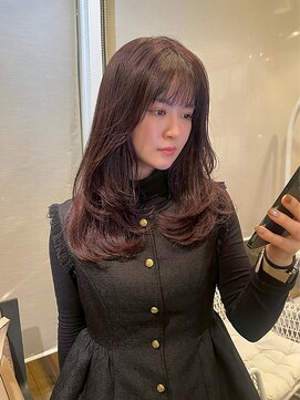 ディフィーノ 青山(DIFINO) 【DIFINO 青山】ロングレイヤー/バイオレットブラウン