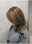 欧米風レイヤーカット＊オリーブベージュ