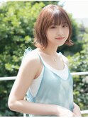 20代30代40代◎外ハネ切りっぱなしオレンジベージュ
