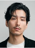 メンズパーマルーズパーマシャドウパーマセンターパート緩め