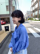 フィット ヒュー 千葉(fit hue) ミルクティーブロンド/ダークブルー/デジタルパーマ/千葉駅