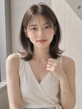 ノア 三宮店(NOA) 【NOA】韓国風ミディアムレイヤー顔まわりレイヤー×くびれヘア