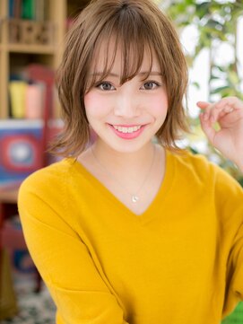 カバーヘア ブリス 上尾西口店(COVER HAIR bliss) *bliss上尾*斜めバング★外ハネカジュアル小顔ボブa!