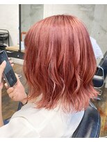 ガルボ ヘアー(garbo hair) #可愛い#ピンクカラー#ゆるふわ巻き#ハイトーン#ブリーチ