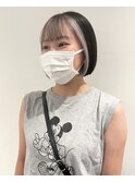 村上/インナーカラーホワイトベージュシルバーブリーチ顔まわり
