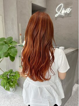 ジーナ 神戸 三田駅前(Zina) ロング/オレンジカラー/ハイライトカラー
