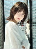 透明感シルキーベージュ 前髪ピンクベージュインナーグレージュ
