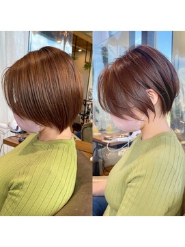 バンプ ギンザ(BUMP GINZA) 30代、40代/丸みくびれショートボブ×白髪染めハイライト/大宮