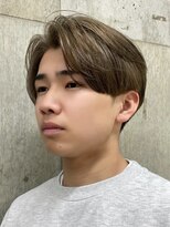 メンズブリーチカラーシースルーマッシュ韓国風センターパート