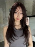 韓国ヘアグレージュカラーブリーチ無し髪質改善イヤリングカラー