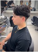 神保町ラフカールブルーブラックメンズスパイキーショート