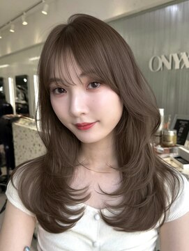 オニキス(ONYX) T60ミルクティーブリーチなしダブルカラーザクザクレイヤー