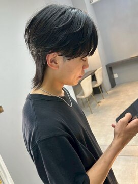 オズ 安積店(OZ) ミニウルフチェリーブラウンホワイトグレージュフェザーパーマ
