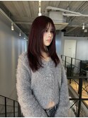 ◎ブリーチなし暖色チェリーレッドピンクアプリコットオレンジ