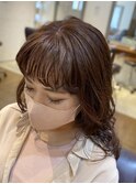 大人女子/ワイドバング×ふんわりパーマ風