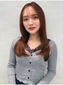 イメチェン/似合わせカット/フルバング／レッドブラウン/中野