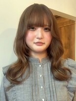 ロティー(loty)&nbsp;韓国レイヤー 顔周りカット 前髪 ミルクティーベージュ 10代20代