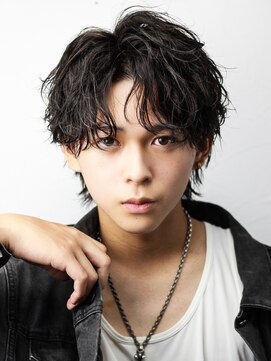 スパイラルセンターパート【メンズ/スパイラルパーマ】