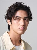 心斎橋シャドウパーマメンズマッシュウルフカット波巻きパーマ
