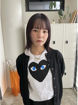 エイチ(H) ウルフボブ裾カラーボブウルフシルバーアッシュ天使の羽バング