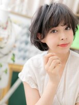 カバーヘア ブリス 上尾西口店(COVER HAIR bliss)&nbsp;*bliss上尾*エアリーな毛先で遊ぶ★黒髪アッシュの大人ボブa