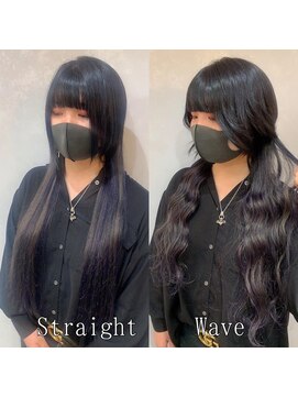 エクステ専門店あるじゃんすー 宇都宮店 パープルアッシュ×ウルフ#エクステ#大人ダークカラー#黒髪#栃木