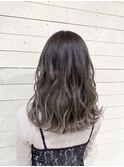 【Demi hair】ハイライト×透け感ホワイトベージュ