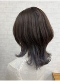 【iikanji hair】ミディアムマッシュウルフ×インナーブルージュ