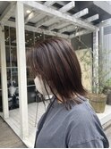 切りっぱなしボブ　ナチュラルブラウン　ブリーチなし