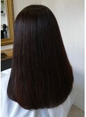 セミロングストレート大人可愛いブラウンカラー髪質改善カラー