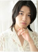 ネイビーブラックでナチュラルなミディアムウルフE上尾