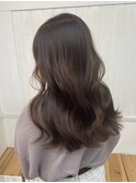 丸型卵形レイヤーカットエアリーロング美髪ピンクブラウン立川