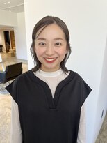 ヘアーアイストゥーレ(HAIR ICI TRE)&nbsp;ボブ　ぱつんとボブ　オリーブ　グレージュ　担当阿知波