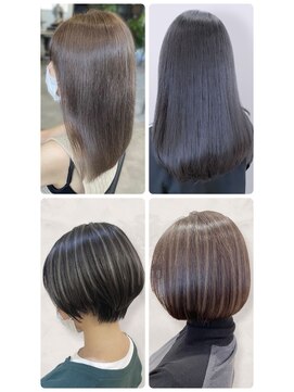 美容室フルール 透明感♪髪質改善カラー内巻きショートボブ小顔艶感
